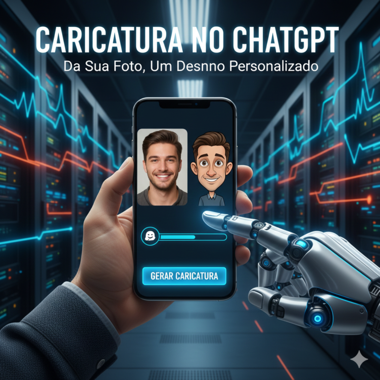 imagem de celular gerando uma caricatura de foto